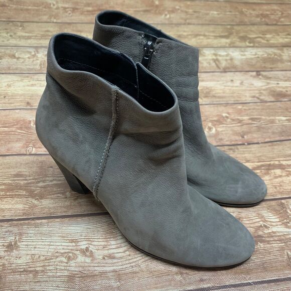 Ecco Ankle Boots Side Zip Nubuck Leather Heels Women’s Size 40 US 9 - 9.5 - Picture 1 of 16